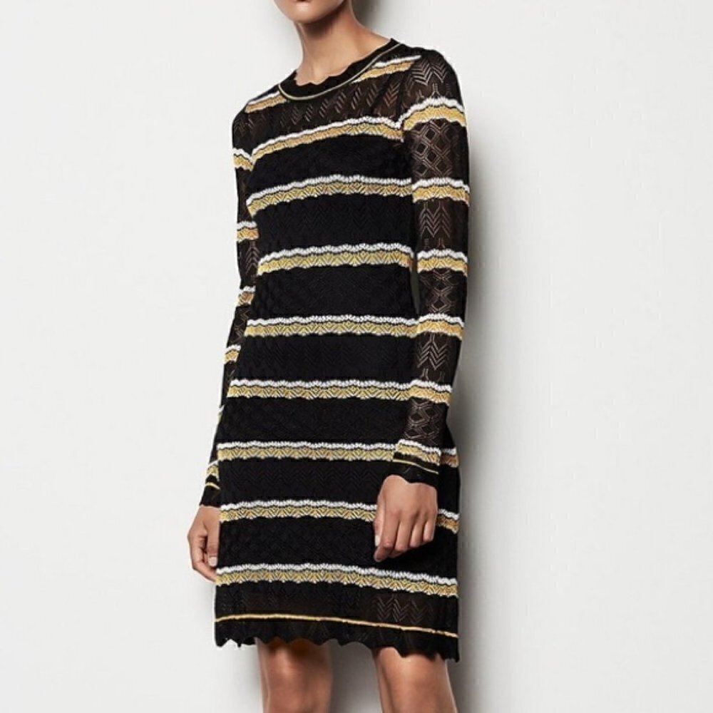 NEW Karen Millen Black Long Sleeve Mini Dress Size XS